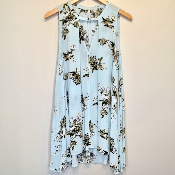 FP | Tree Swing Floral Oversized Choker Tank Top Sleeveless Tunic Mini Dress - Picture 4 of 12